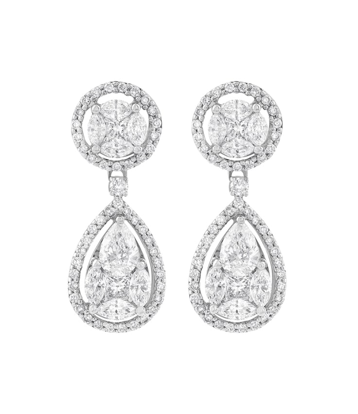Aretes de oro blanco