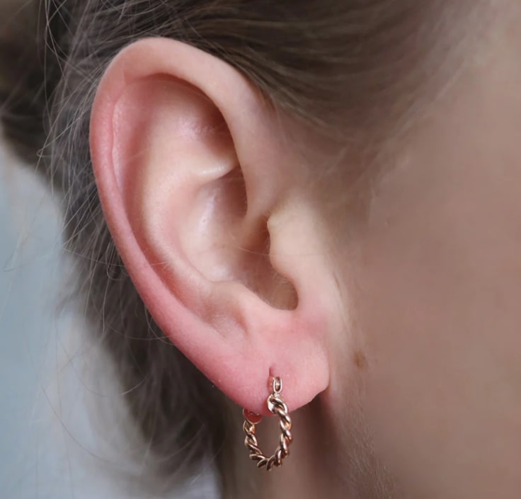 Aretes de oro blanco